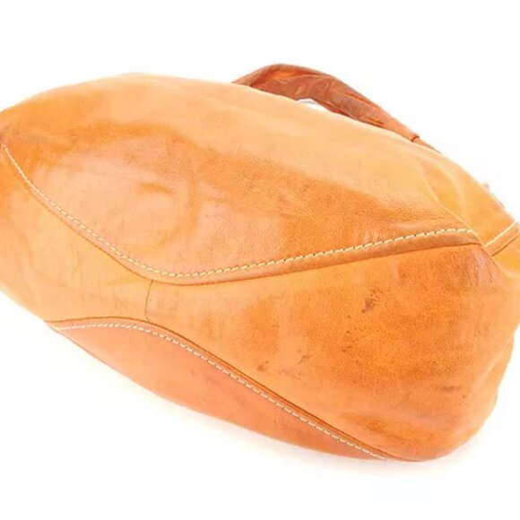 miumiu Shoulder bag Logo Orange Gold Woman Authentic - Picture 5 of 6